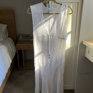 Textured white beach dress or bathing suit coverup